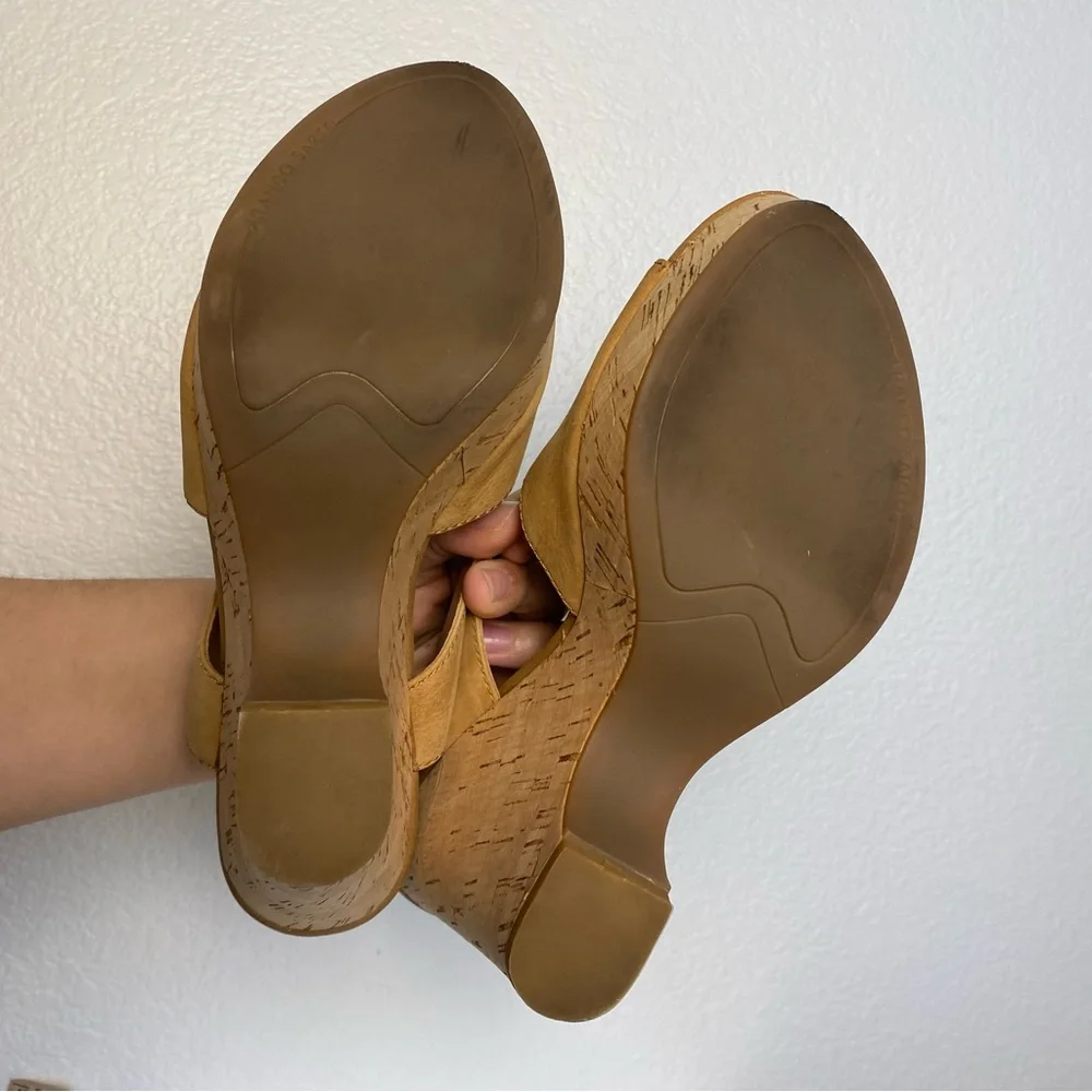 Franco Sarto Gallard Tan Leather Slingback Heels Size 7.5